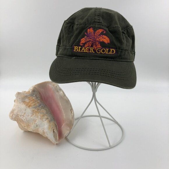 Fahrenheit Fashion Headwear BLACK GOLD Washed Cotton Twill Olive Hat EUC - Picture 8 of 8